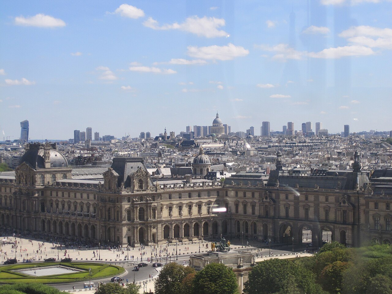 The Louvre and the Tuileries from above, the rooftops of Paris beyond